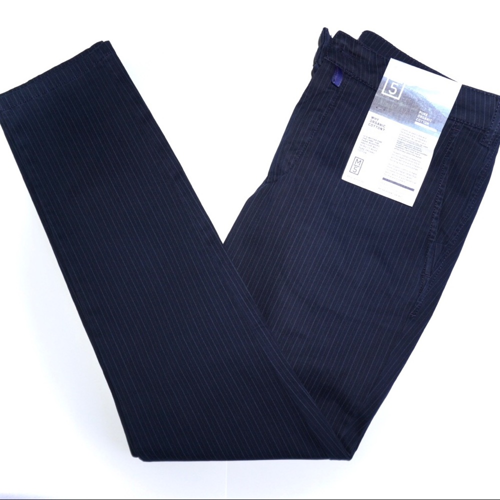 M|5 by Meyer FIT Navy Blue Pinstripe Chinos